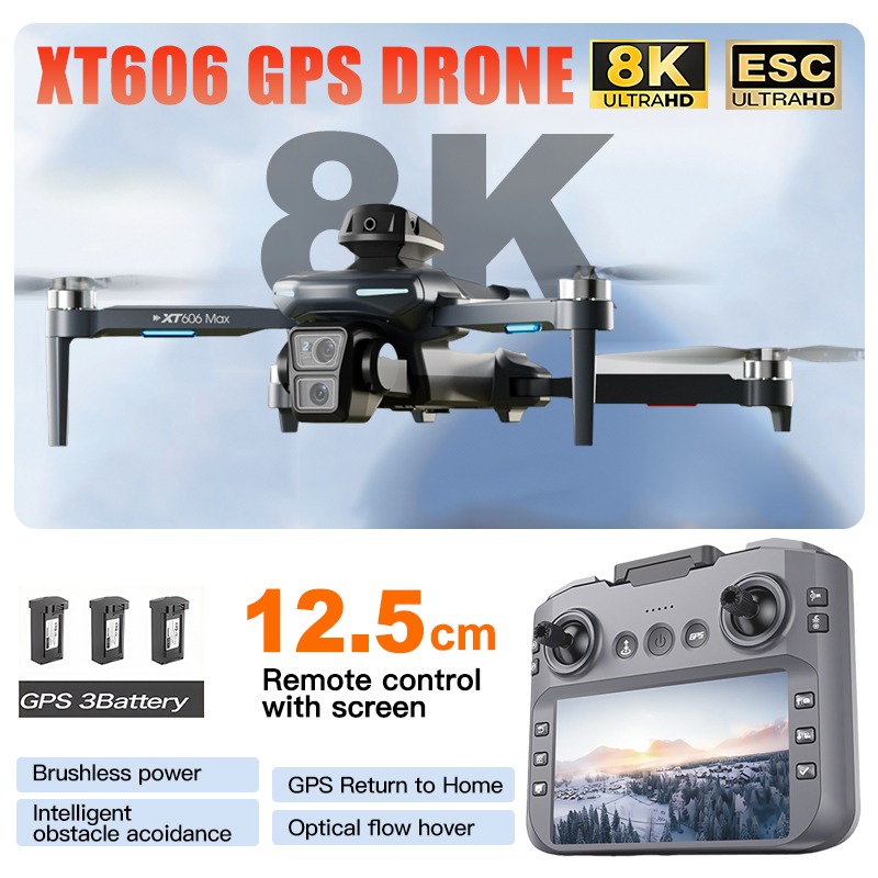Drone Thermal Imaging - XT606 MAX 3 pil Drone 4k