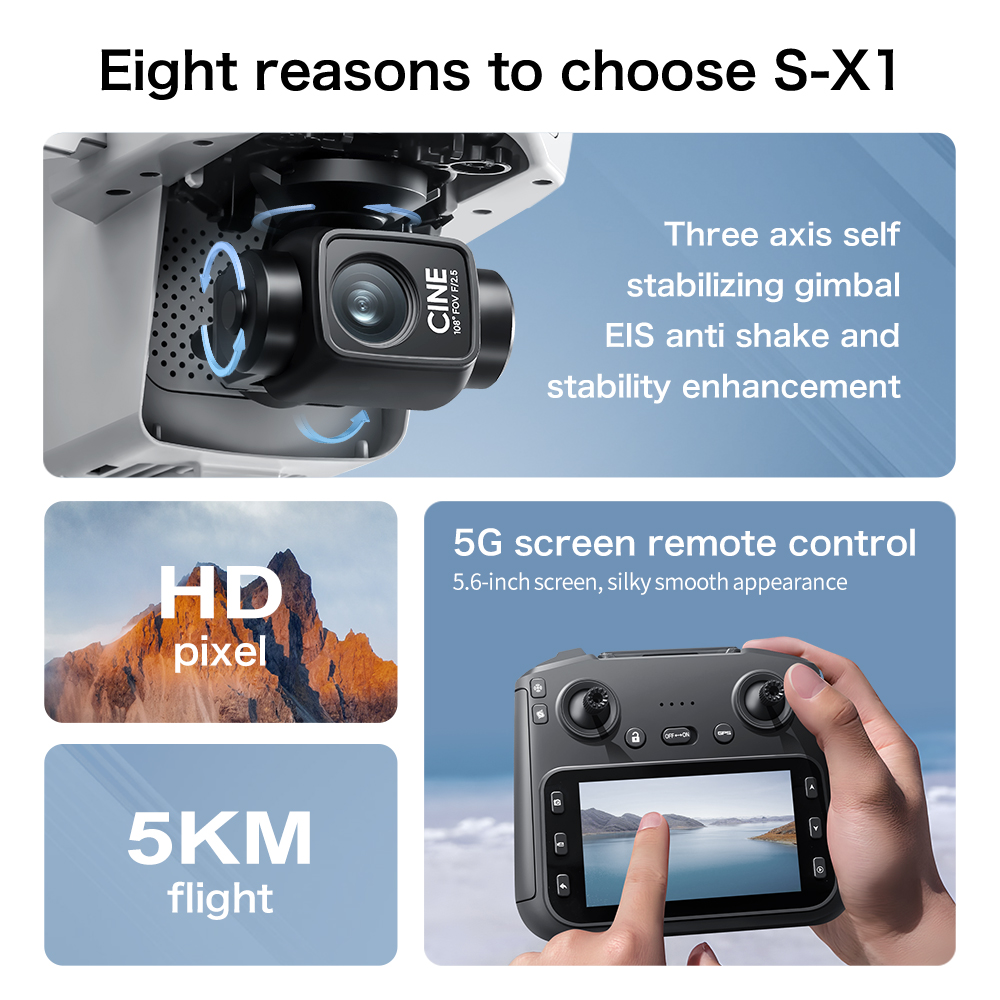 S-X1 MAX GPS Drone, 3 Eksenli  - Drone Thermal Imaging incelemesi ve fiyatı